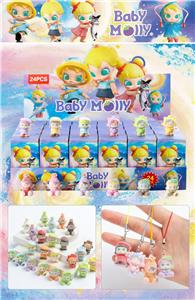 树脂茉莉（24入吊绳）/植绒款/混色混款 - OBL10412514