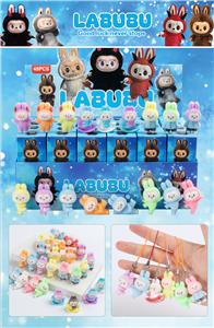 盒庄48只/打坐拉布软胶挂绳盲盒/植绒款/混色混款 - OBL10412531