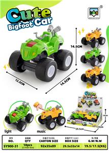 大脚怪卡通摩托车4只装 - OBL10412856