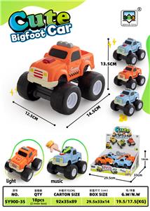 大脚怪卡通皮卡车4只装 - OBL10412860