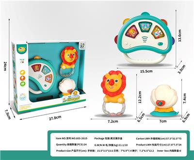 手铃鼓+吸板贝壳+狮子解压摇铃 - OBL10414674