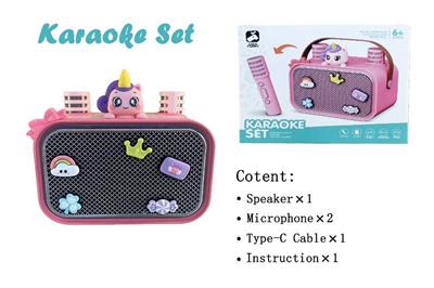 粉色独角兽双唛K歌套装/儿童音响 - OBL10415797