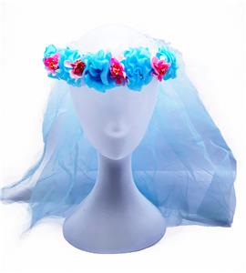 带电闪光双层纱加9朵小花头纱 - OBL10415958