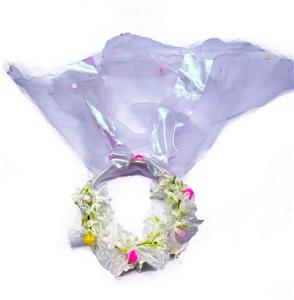 普通头饰加双层纱加5朵绒球礼花 - OBL10415966