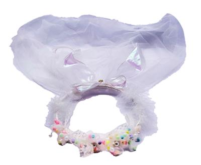 普通头饰加双层纱加5朵珠花 - OBL10415970