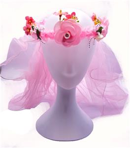 带电闪光双层纱加3朵立体花头纱 - OBL10415981