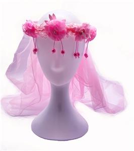 带电闪光单层纱加5朵立体花 - OBL10415985