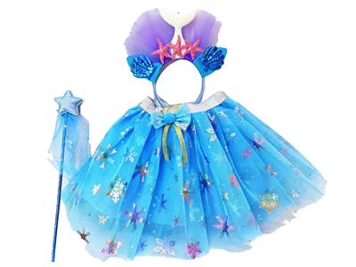 美人鱼头饰加雪花裙加星星棒三件套 - OBL10416154