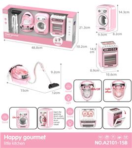 小吸尘器+小洗衣机+小烤炉套装过家家-8*AA-不包电 - OBL10416599