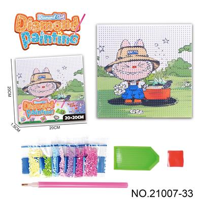 拉布布系列-点钻相框5D钻石画(20x20CM) - OBL10417195