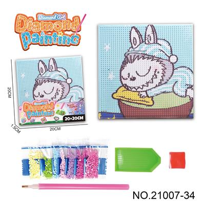 拉布布系列-点钻相框5D钻石画(20x20CM) - OBL10417196