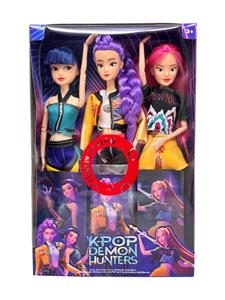 2026年度最佳K-POP猎魔女团真人版11.5寸12关节实身带七彩灯光主题曲Rumi鲁米打歌芭比3人混装，金貂卡片一张 - OBL10419269