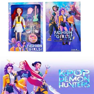 K-POP 猎魔女团真人版11.5寸12关节实身Rumi鲁米打歌芭比带吸塑配件 - OBL10420265