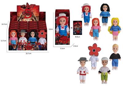 高端4.5寸11关节实身怪奇物语第5季Stranger  Thing真人版芭比带金貂卡片一张带怪奇物语主题套件8款16PC混装 - OBL10420332