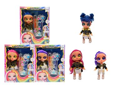 卡通5D【摇头】 真眼珠14寸全搪胶猎魔娃娃功能带音乐主题曲带镀金饰品主题套装 3款混装 - OBL10420624