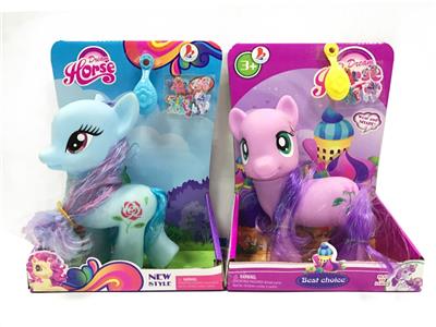 2款搪胶大号玫瑰马宝丽带马贴带马梳混装马带音乐 - OBL10420669