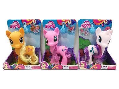 3款搪胶大号梦幻马宝丽带马贴带马梳混装马带音乐 - OBL10420670