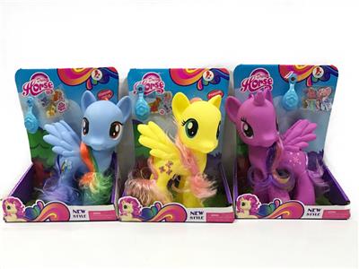 3款搪胶大号梦幻马宝丽带马贴带马梳混装马带音乐 - OBL10420671