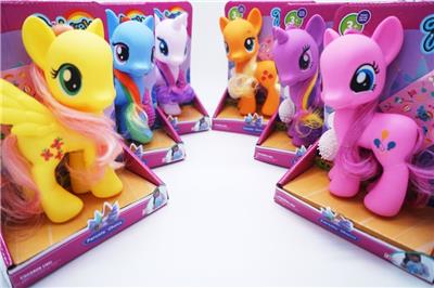 6款搪胶大号梦幻马宝丽带马贴带马梳混装马 - OBL10420672