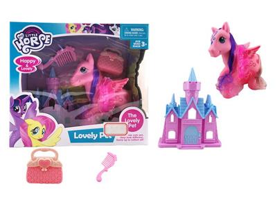 搪胶大飞马灯光音乐带大梳子，大手提包带城堡 - OBL10420717