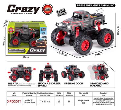 1:30双惯性合金2开门越野皮卡赛车,车壳UV打印 - OBL10421812