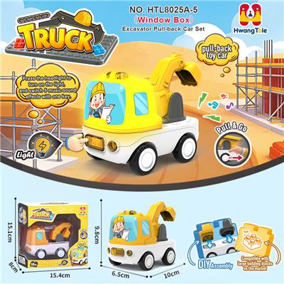 工程挖掘机回力车
工程车回力滑行车
卡通车灯光音乐车
DIY积木底座拆卸
（产品采用UV工艺）
（七彩渐变灯光+音乐版） - OBL10423169