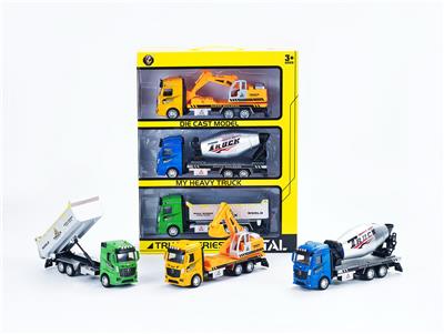 1:32 混色回力合金工程车，3只/手提开窗盒 - OBL10423360