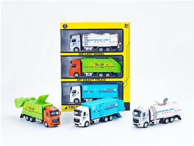 1:32 混色回力合金城市车，3只/手提开窗盒 - OBL10423361