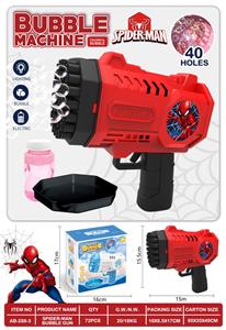 40孔蜘蛛侠电动灯光泡泡枪 - OBL10423448