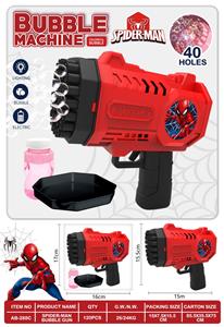 40孔蜘蛛侠电动灯光泡泡枪 - OBL10423465