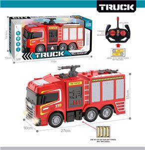 27MHz 1:12四通带前车灯遥控喷水消防车（不包电） - OBL10425429