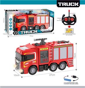 27MHz 1:12四通带前车灯遥控喷水消防车（包电） - OBL10425430