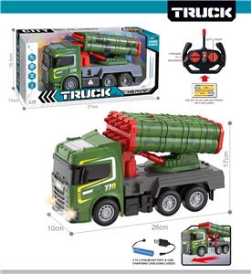 27MHz 1:12四通带前车灯遥控导弹军车（包电） - OBL10425438