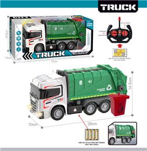 27MHz 1:12四通带前车灯遥控垃圾环卫车（不包电） - OBL10425441