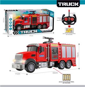27MHz 1:12四通带前车灯遥控喷水消防车（不包电） - OBL10425453
