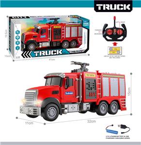 27MHz 1:12四通带前车灯遥控喷水消防车（包电） - OBL10425454