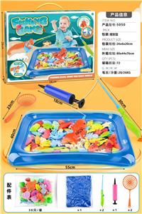 钓鱼游戏30鱼2杆2网1方池1打气筒（钓鱼池钓鱼套装钓鱼竿戏水玩具钓鱼玩具磁性钓鱼） - OBL10426165