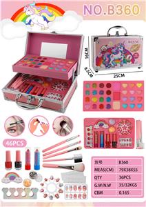 双层手提铁盒独角兽化妆包 - OBL10427559