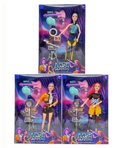 第1代K-POP 猎魔 12关节实身猎魔女团，带直播器材带吉他套装 - OBL10427677