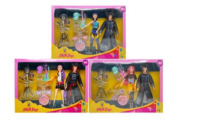 第1代K-POP 猎魔1.5寸12关节实身猎魔女团，猎魔男团2人混装带直播间器材带吉他锣鼓套装混装 - OBL10427685