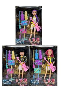 美泰版第3代K-POP 猎魔 11.5寸12关节实身猎魔女团，带吉他，带音乐器材套装 - OBL10427712