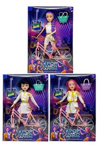 美泰版第2代 K-POP 猎魔 11.5寸12关节实身猎魔女团，带单车带吉他带手提包 - OBL10427715