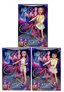 美泰版第2代K-POP 猎魔  11.5寸12关节实身猎魔女团，带溜冰鞋羽毛拍套装  赛车 - OBL10427716