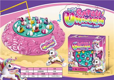 独角兽电动钓鱼台桌游室内旋转台益智游戏玩具（配15鱼2鱼竿） - OBL10428348