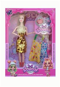 11.5寸实心芭比娃娃活动关节（大脚）（鞋子）+3件衣服  套装 - OBL10428646