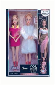 11.5寸实心芭比娃娃活动关节（大脚）（鞋子）+耳机  姐妹套装 - OBL10428648