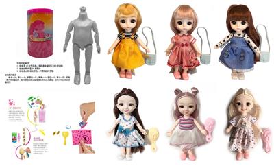最新款浴盐娃娃6.5寸实身12关节6D真眼珠靓丽娃娃带6款不同惊喜配件 - OBL10430230