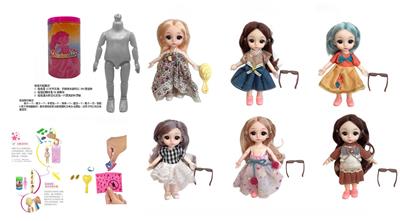 最新款浴盐娃娃6.5寸实身12关节6D真眼珠靓丽娃娃带6款不同惊喜配件 - OBL10430235