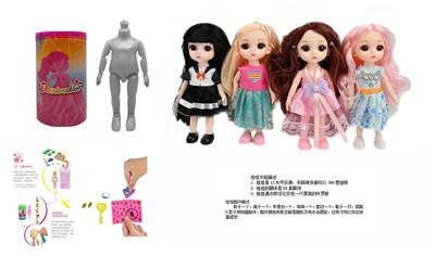 最新款浴盐娃娃6.5寸实身12关节6D真眼珠靓丽娃娃带6款不同惊喜配件 - OBL10430238