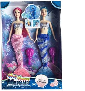 14寸实身美人鱼带灯光音乐主题带梳 - OBL10431316